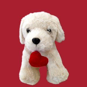 ✓Beverly Hills Teddy Bear Co. Valentine Dog Plush with Heart 9”